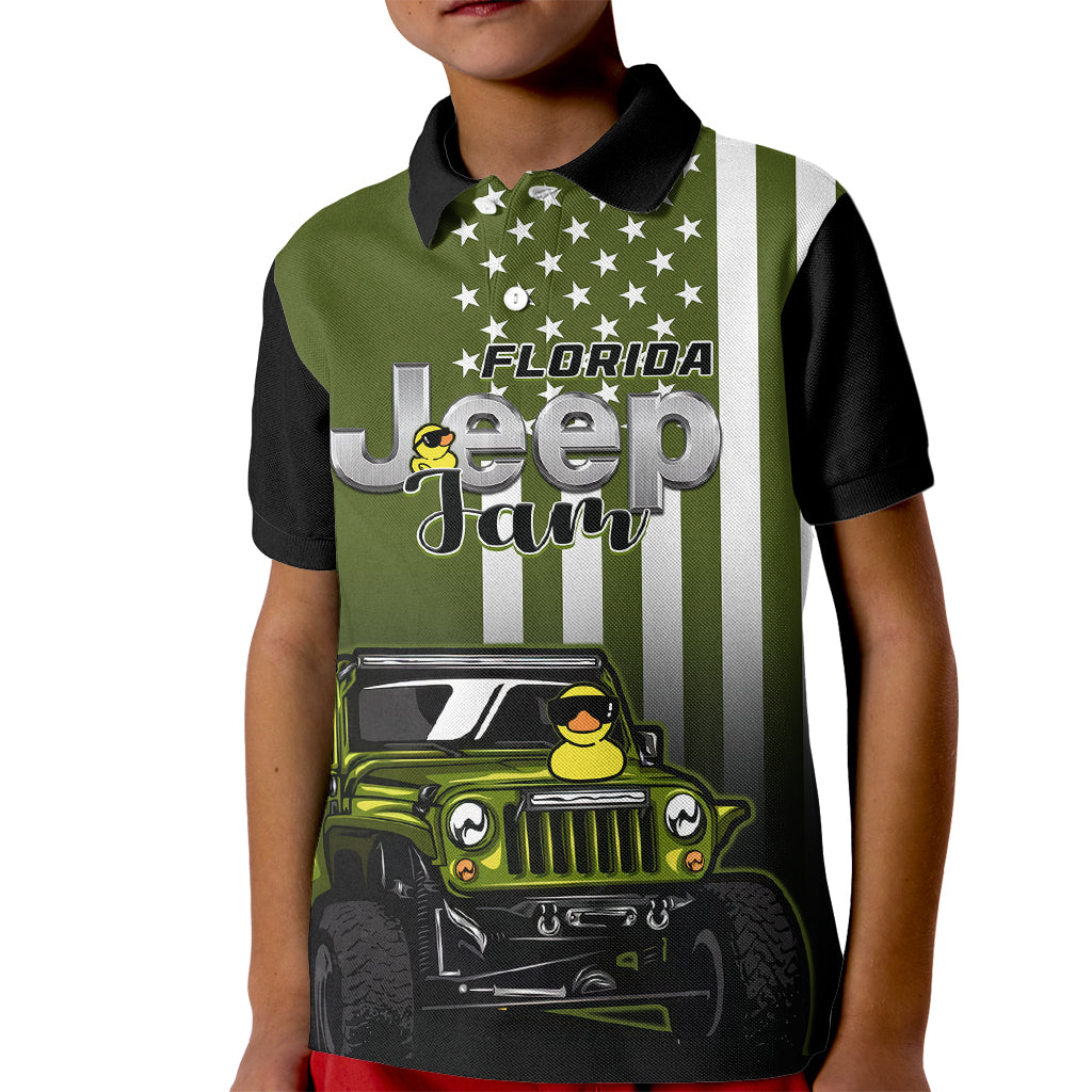 florida-jeep-jam-2023-with-duck-kid-polo-shirt-green-verison
