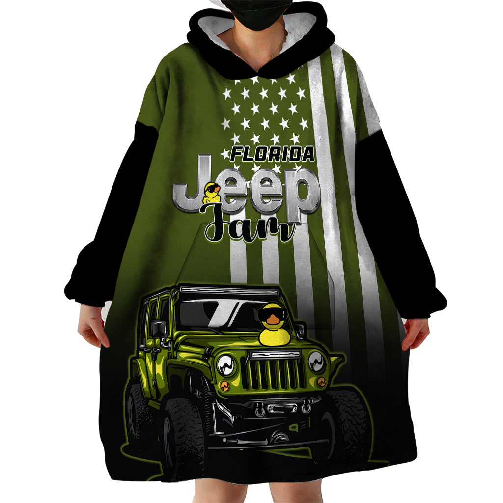 florida-jeep-jam-2023-with-duck-wearable-blanket-hoodie-green-verison