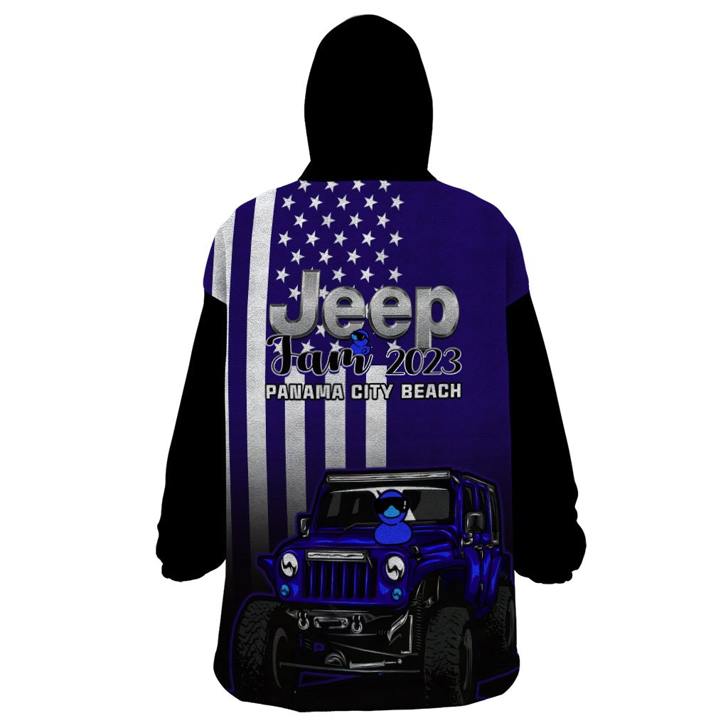 florida-jeep-jam-2023-with-duck-wearable-blanket-hoodie-blue-verison