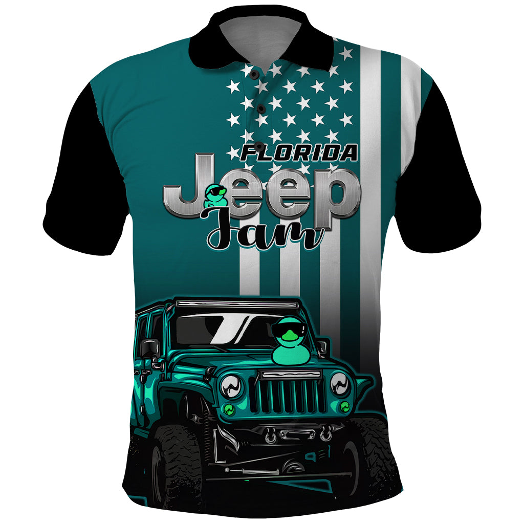 florida-jeep-jam-2023-with-duck-polo-shirt-turquoise-verison