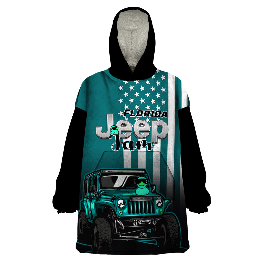 florida-jeep-jam-2023-with-duck-wearable-blanket-hoodie-turquoise-verison