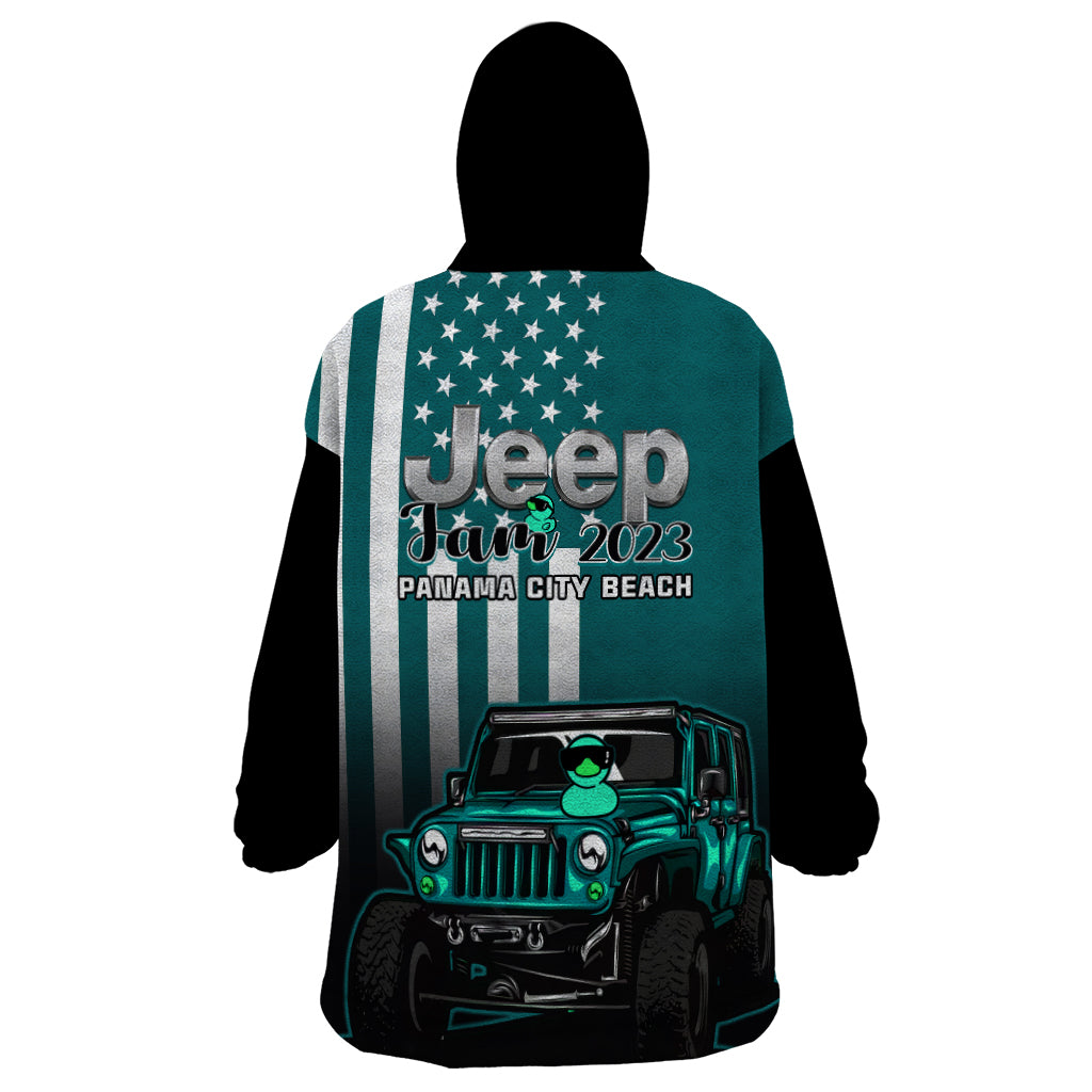 florida-jeep-jam-2023-with-duck-wearable-blanket-hoodie-turquoise-verison