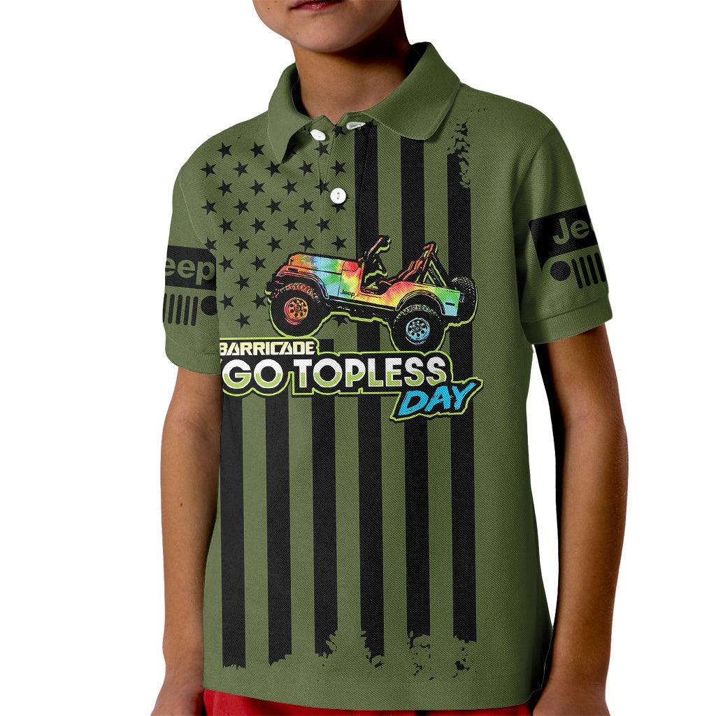 jeep-go-topless-day-2023-get-dirty-kid-polo-shirt-green-version