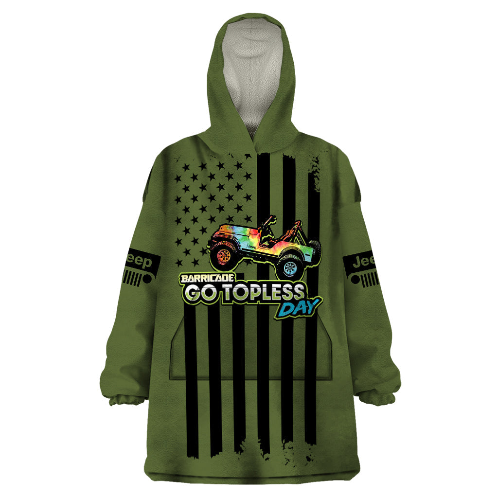 jeep-go-topless-day-2023-get-dirty-wearable-blanket-hoodie-green-version