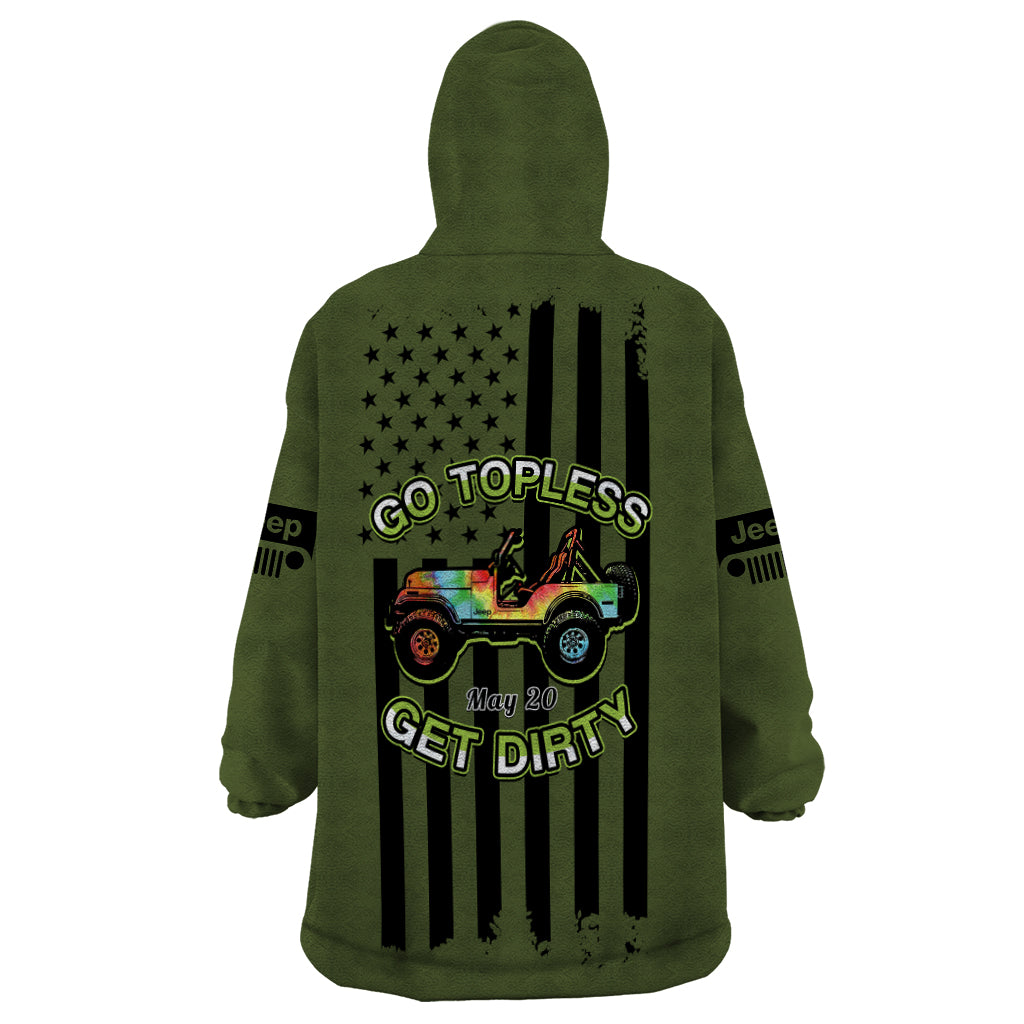 jeep-go-topless-day-2023-get-dirty-wearable-blanket-hoodie-green-version
