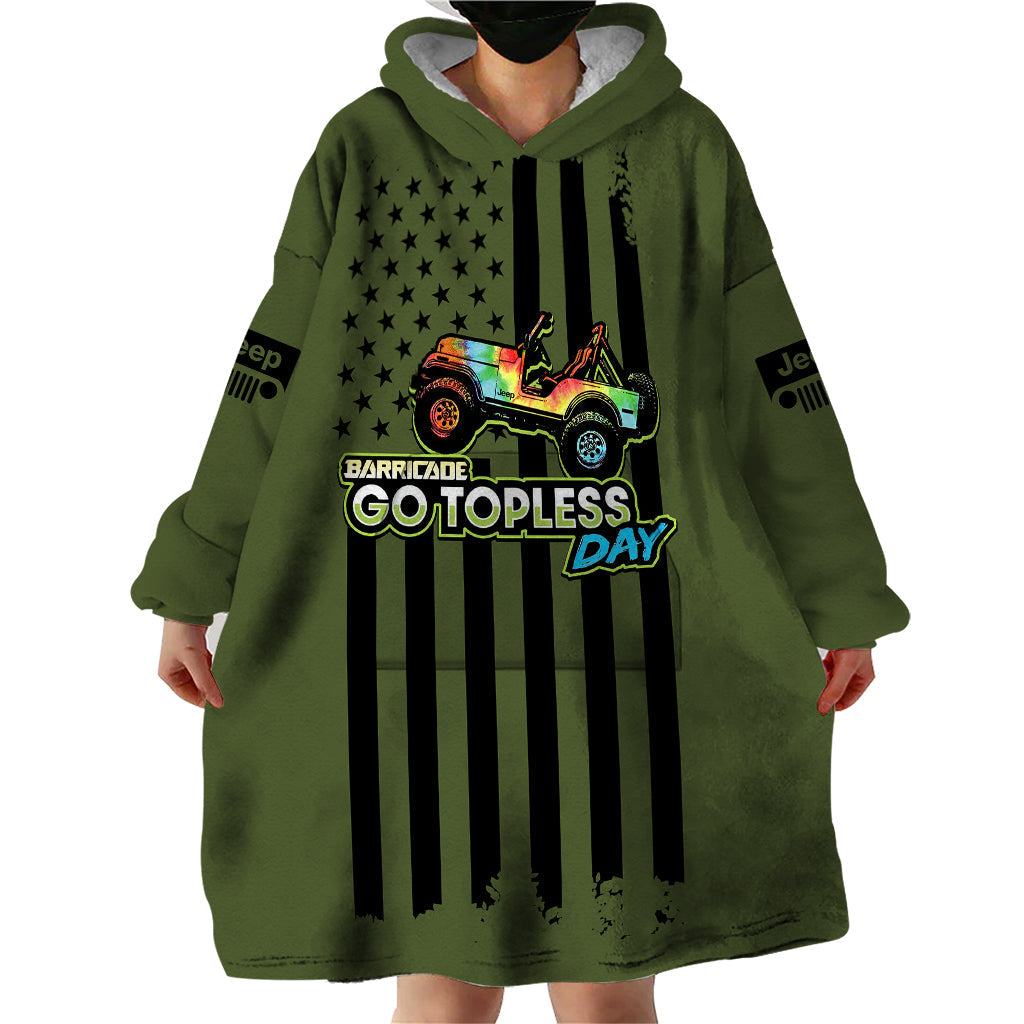 jeep-go-topless-day-2023-get-dirty-wearable-blanket-hoodie-green-version