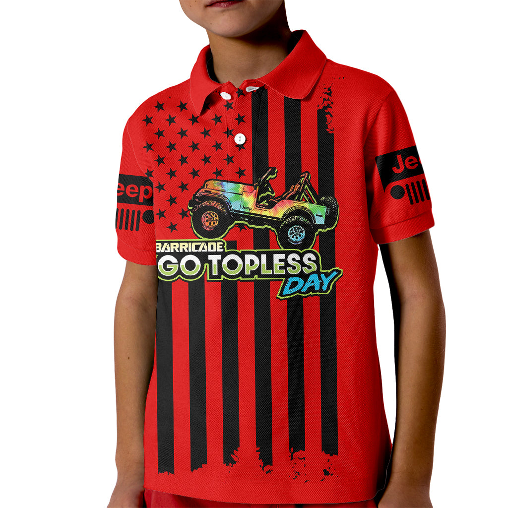 jeep-go-topless-day-2023-get-dirty-kid-polo-shirt-red-version
