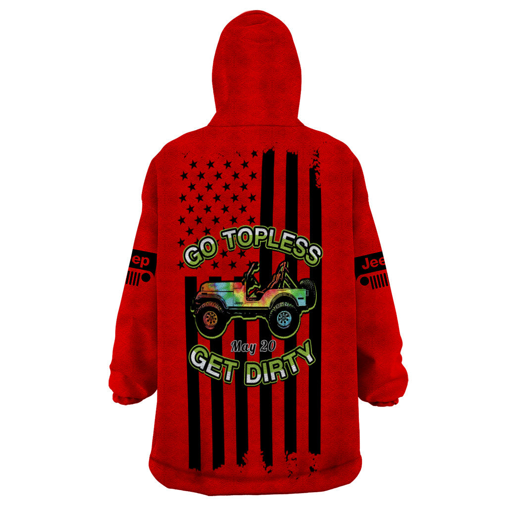 jeep-go-topless-day-2023-get-dirty-wearable-blanket-hoodie-red-version