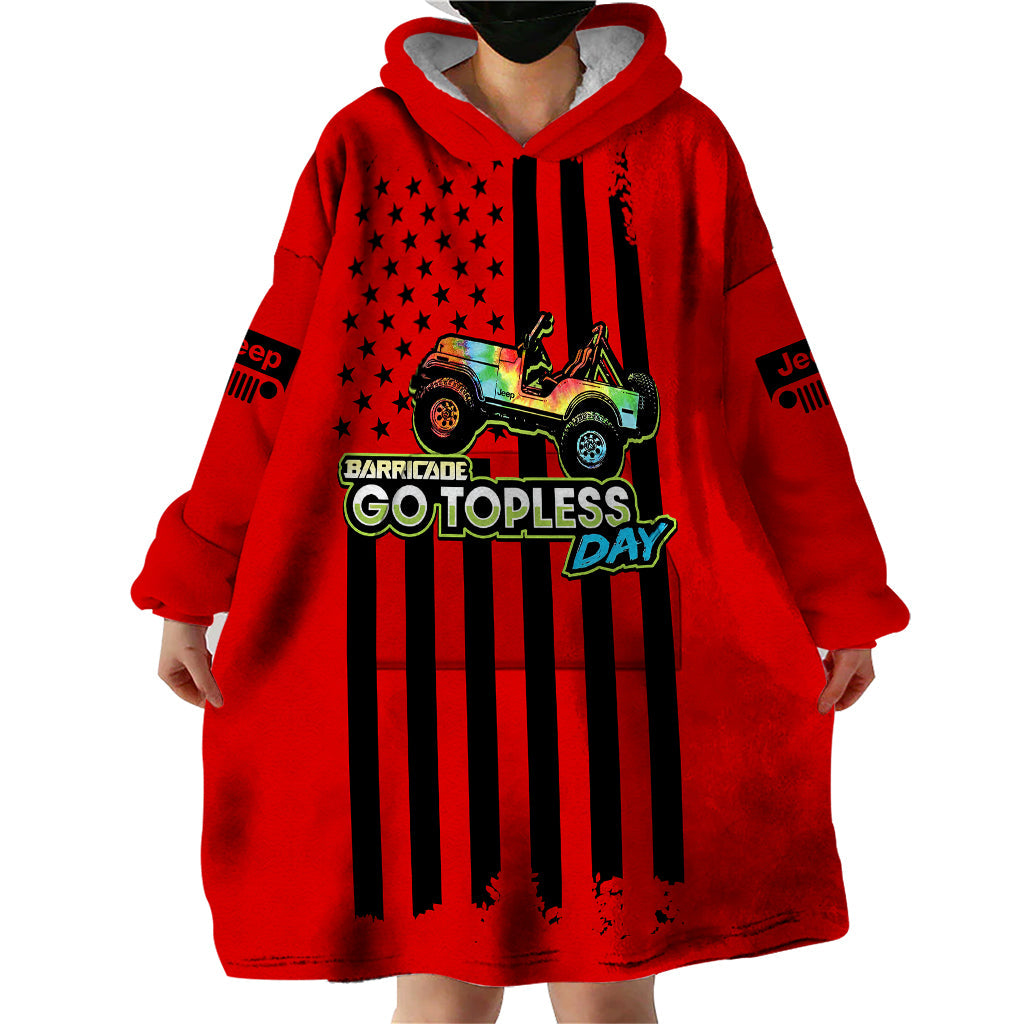 jeep-go-topless-day-2023-get-dirty-wearable-blanket-hoodie-red-version