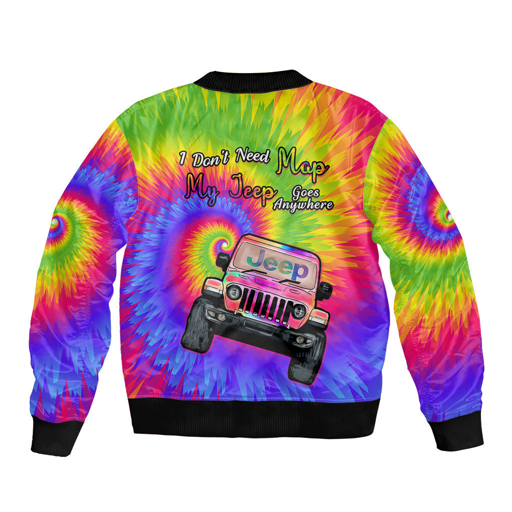 i-dont-need-map-my-jeep-goes-anywhere-bomber-jacket-tie-dye-special-version