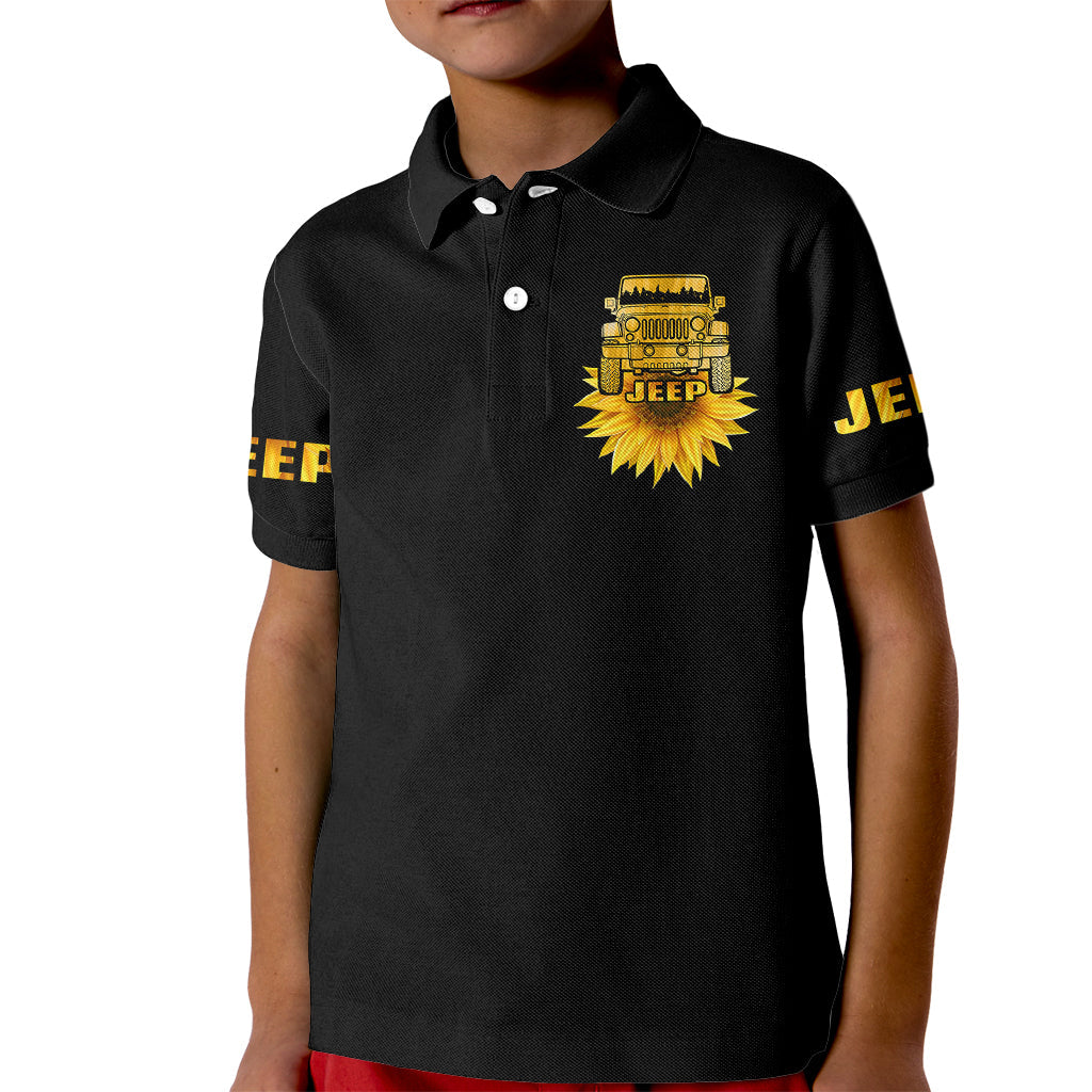 jeep-sunflower-kid-polo-shirt-happiness-is-being-a-jeep-girl-black