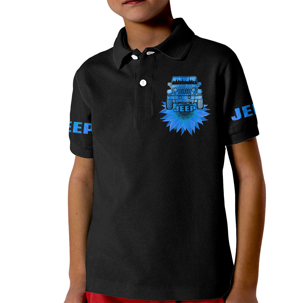 blue-jeep-sunflower-kid-polo-shirt-happiness-is-being-a-jeep-girl