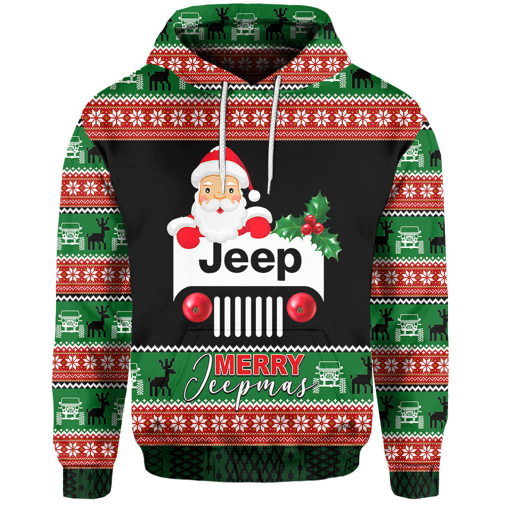 Jeep Hoodie - Santa Claus Chistmas Ugly No.2