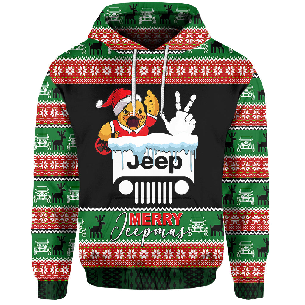 Jeep Hoodie - Duck Duck Jeep Chistmas Ugly