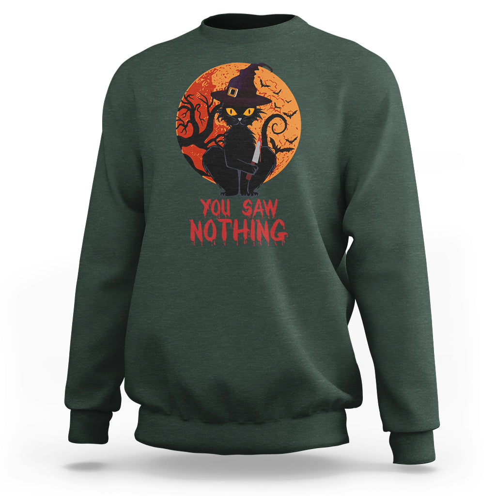 halloween-black-cat-sweatshirt-you-saw-nothing-funny-cat-witch