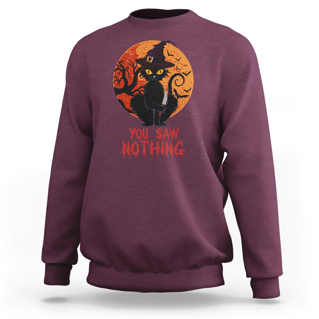 halloween-black-cat-sweatshirt-you-saw-nothing-funny-cat-witch