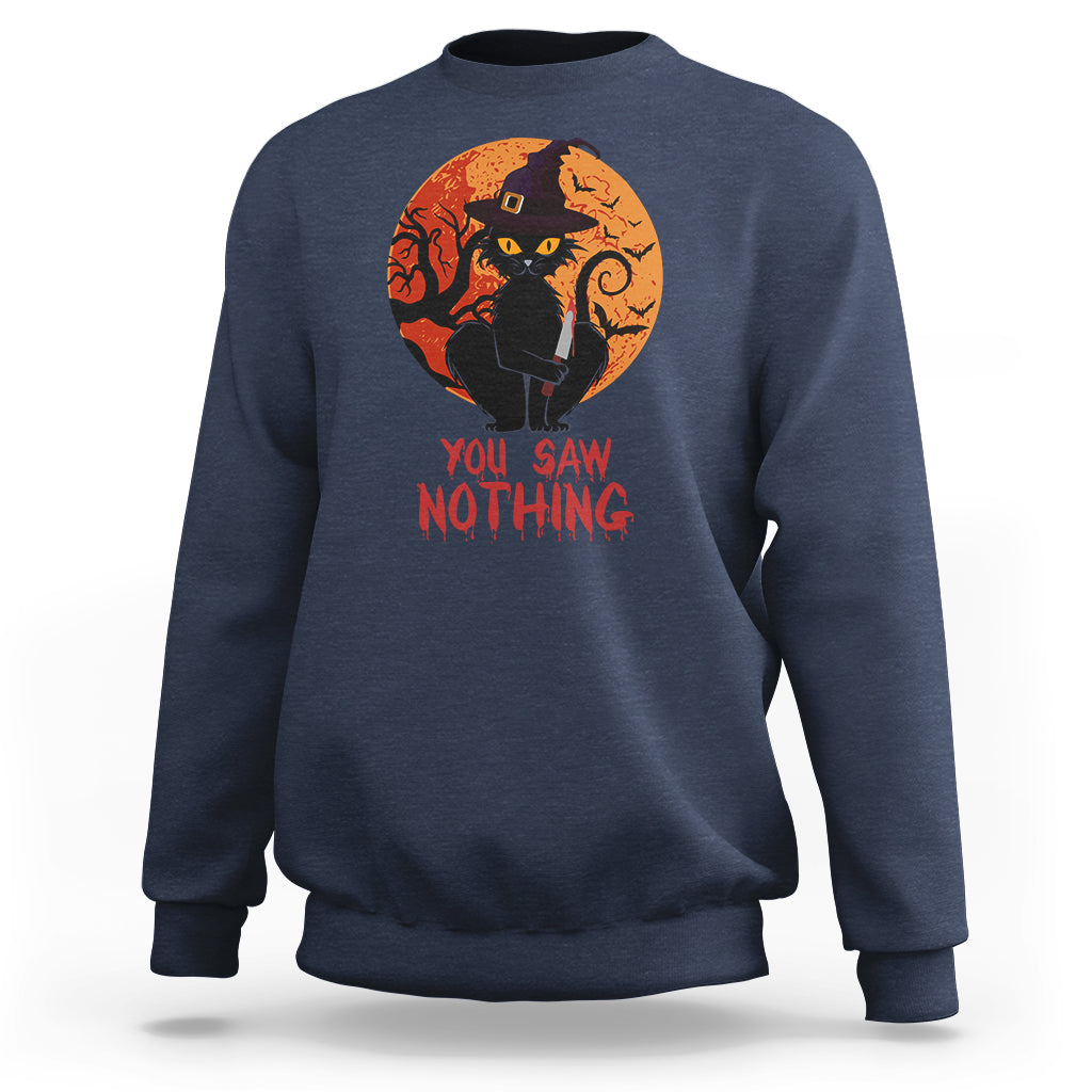 halloween-black-cat-sweatshirt-you-saw-nothing-funny-cat-witch