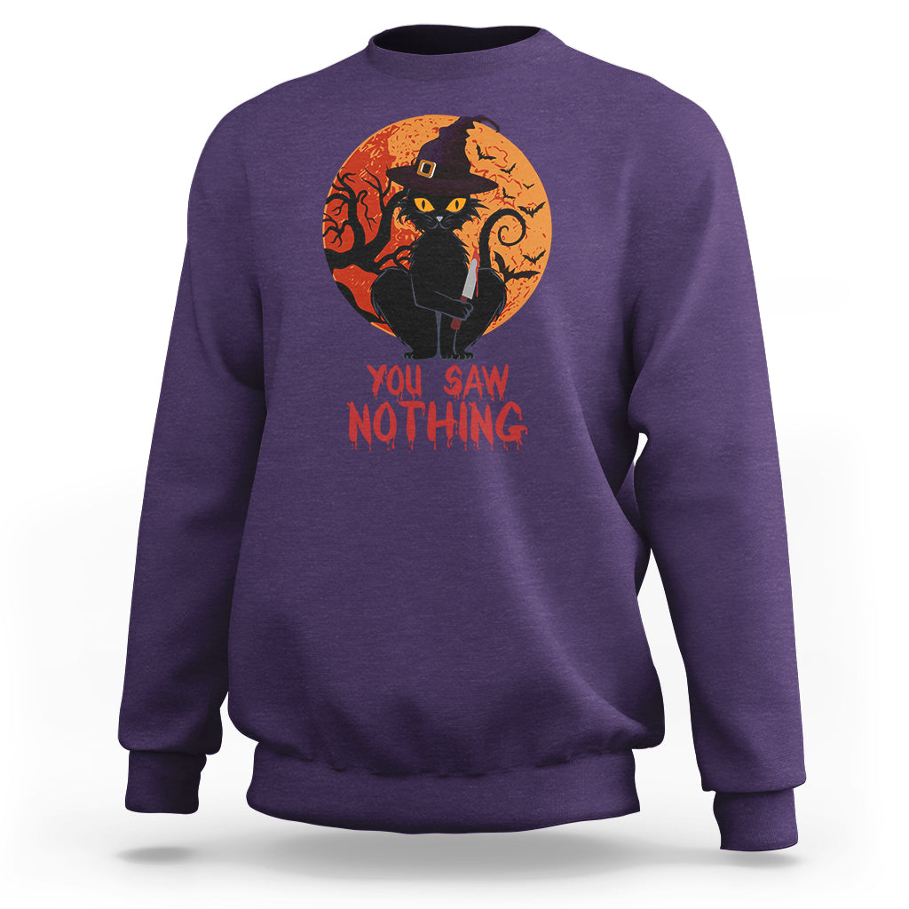 halloween-black-cat-sweatshirt-you-saw-nothing-funny-cat-witch