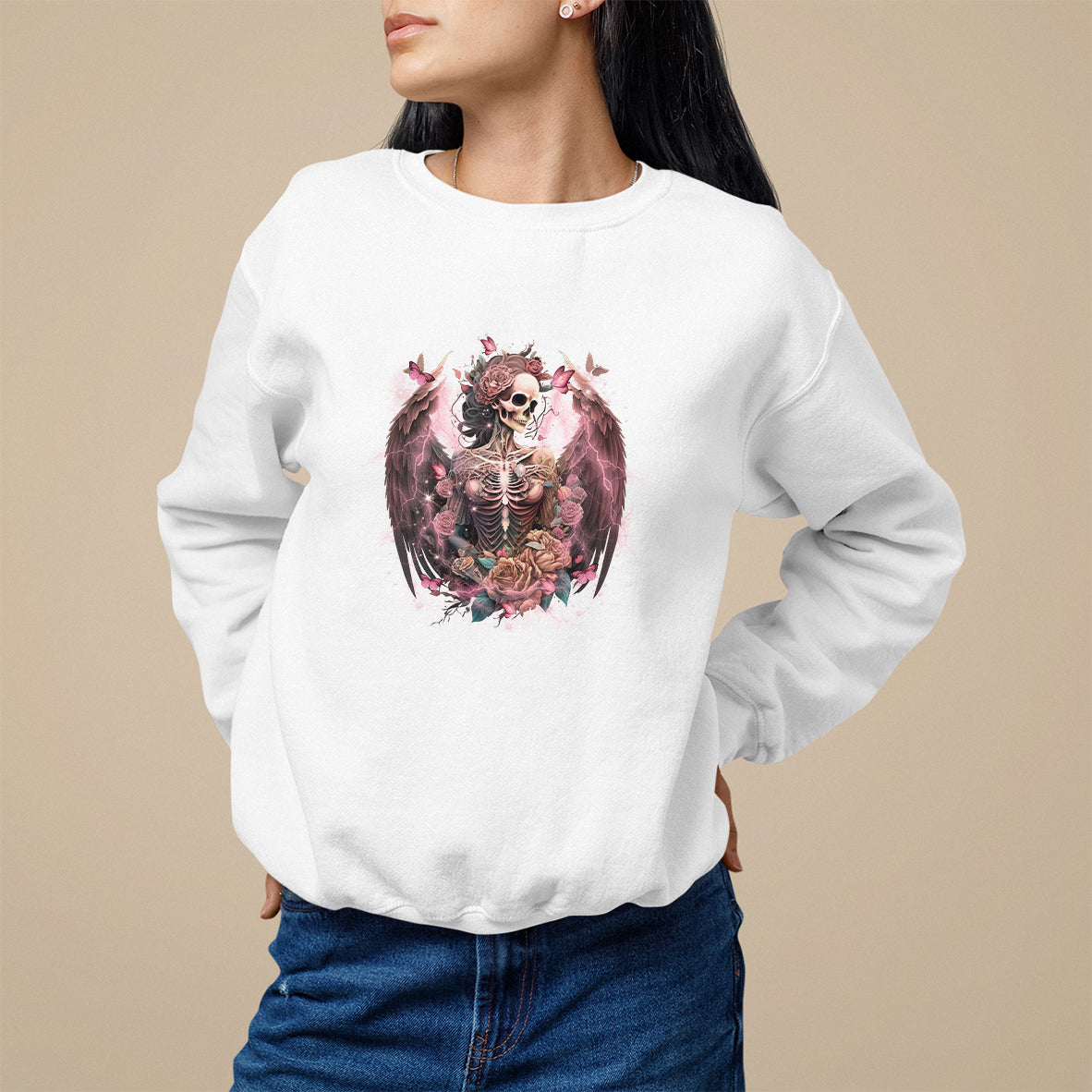 floral-gothic-skeleton-sweatshirt-floral-gothic-skeleton-goblincore-karma-fairy-roses-skull-floral-skeleton-in-my-next-life-i-want-to-be-the-karma-fairy-funny-quote