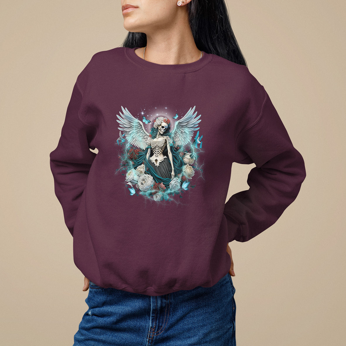 floral-gothic-skeleton-sweatshirt-floral-gothic-skeleton-goblincore-karma-fairy-roses-skull-floral-skeleton-angel-in-my-next-life-i-want-to-be-the-karma-fairy