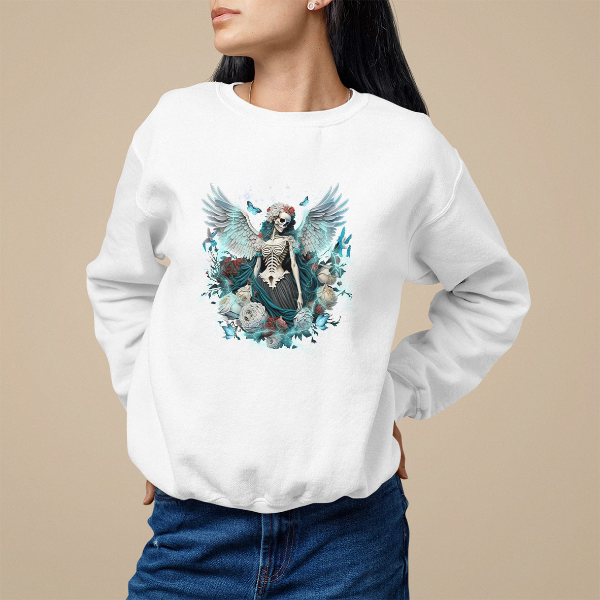 floral-gothic-skeleton-sweatshirt-floral-gothic-skeleton-goblincore-karma-fairy-roses-skull-floral-skeleton-angel-in-my-next-life-i-want-to-be-the-karma-fairy