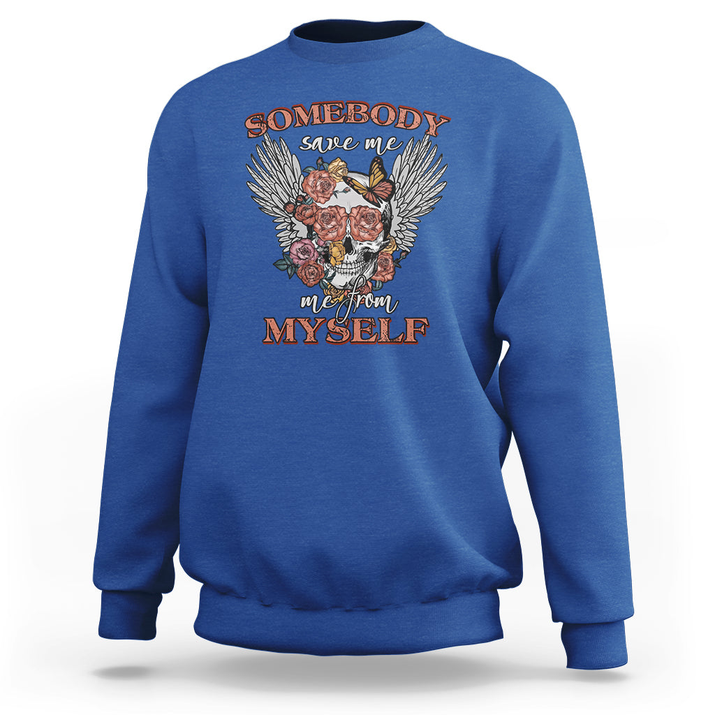 western-skull-sweatshirt-somebody-save-me-from-myself-country-music-western-retro