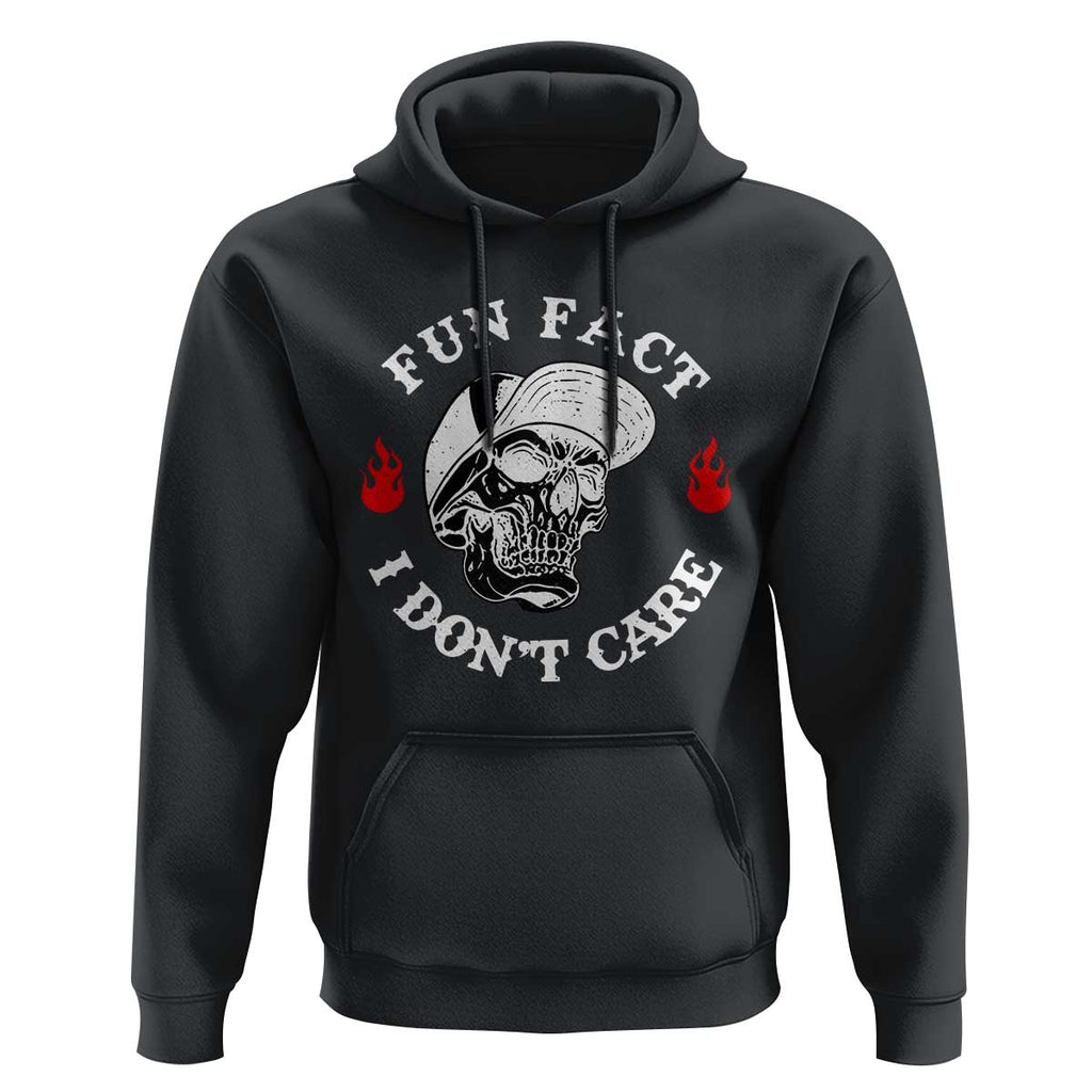 Fun Fact I Don’t Care Skull Hoodie Edgy Sarcastic Attitude - The Mazicc