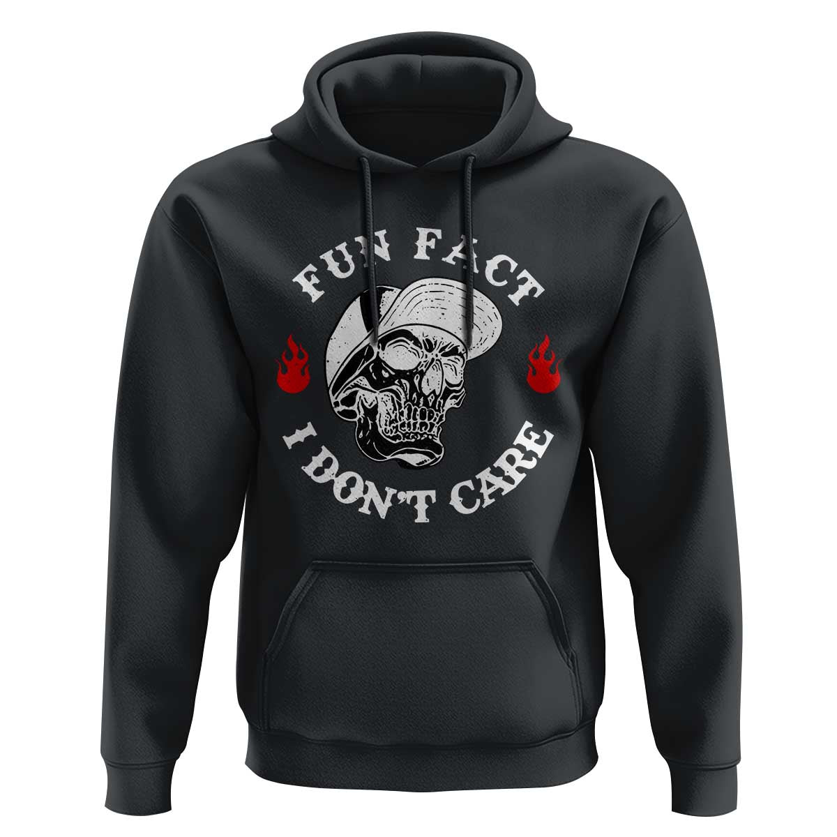 Fun Fact I Don’t Care Skull Hoodie Edgy Sarcastic Attitude - The Mazicc