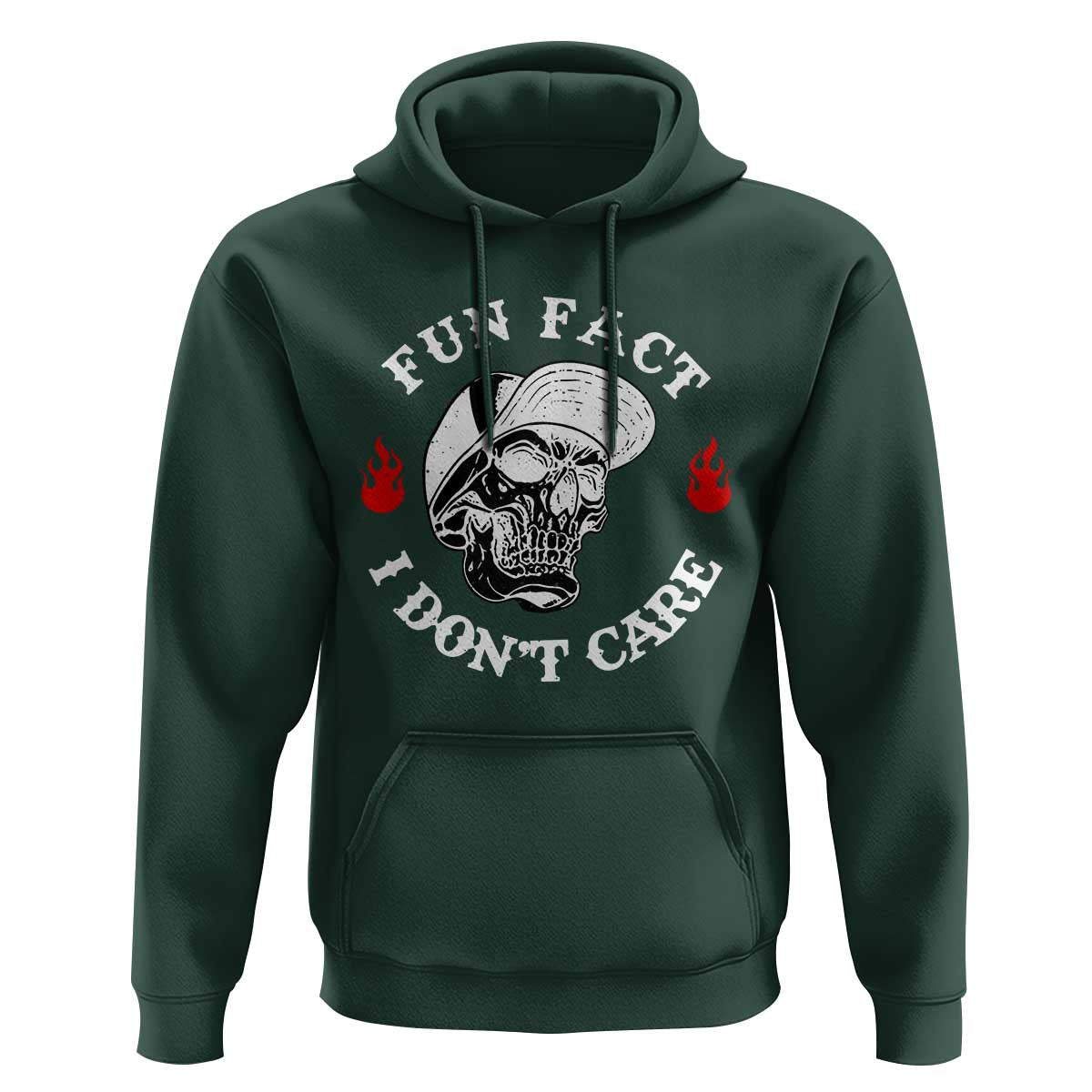 Fun Fact I Don’t Care Skull Hoodie Edgy Sarcastic Attitude - The Mazicc