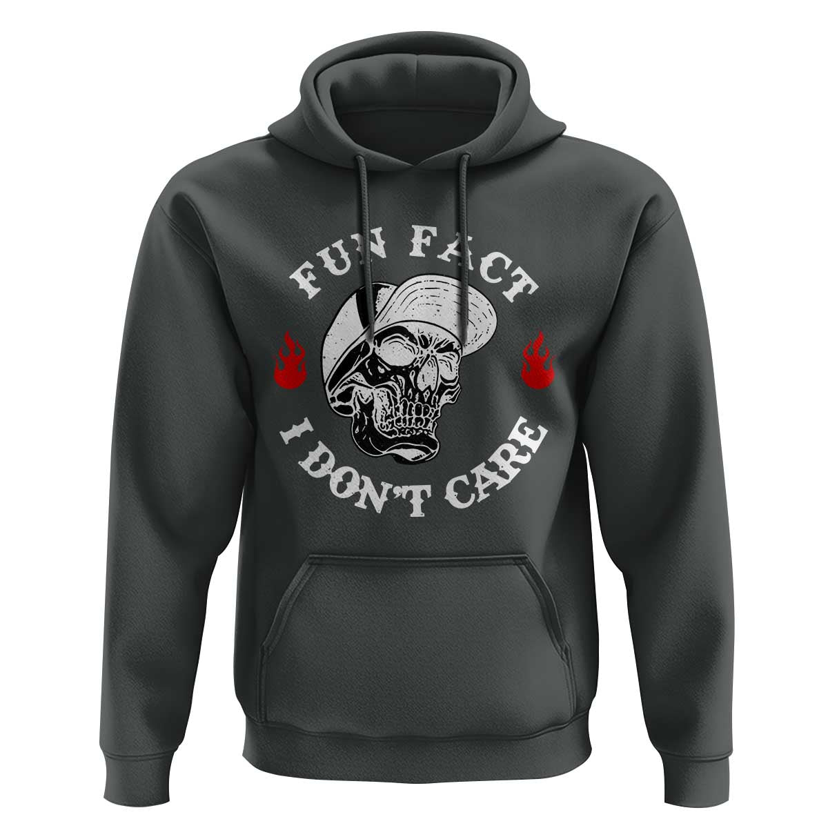 Fun Fact I Don’t Care Skull Hoodie Edgy Sarcastic Attitude - The Mazicc