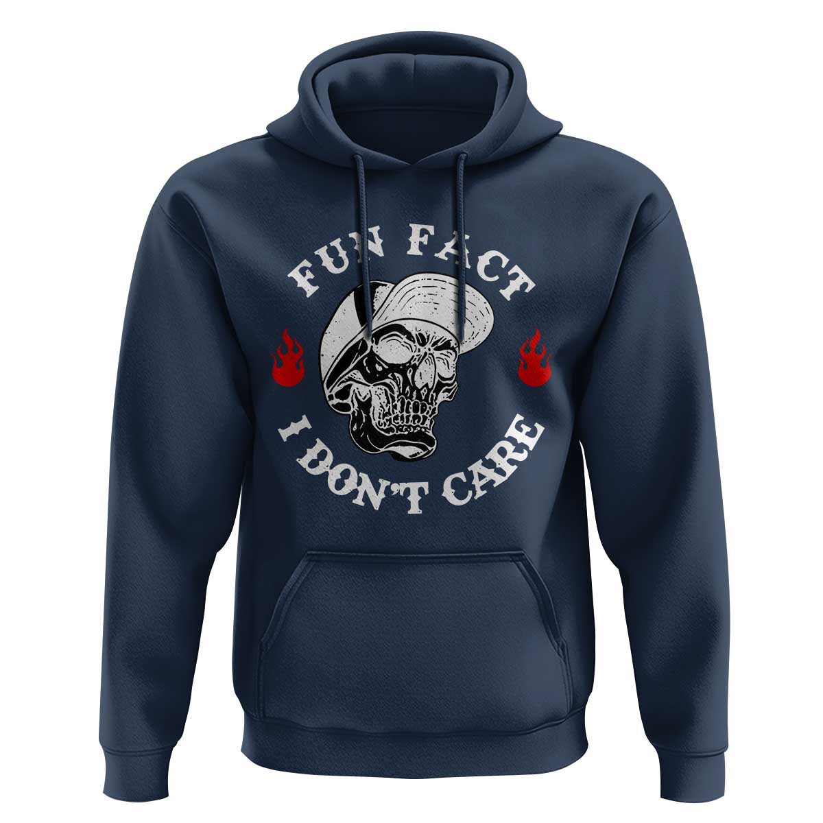 Fun Fact I Don’t Care Skull Hoodie Edgy Sarcastic Attitude - The Mazicc