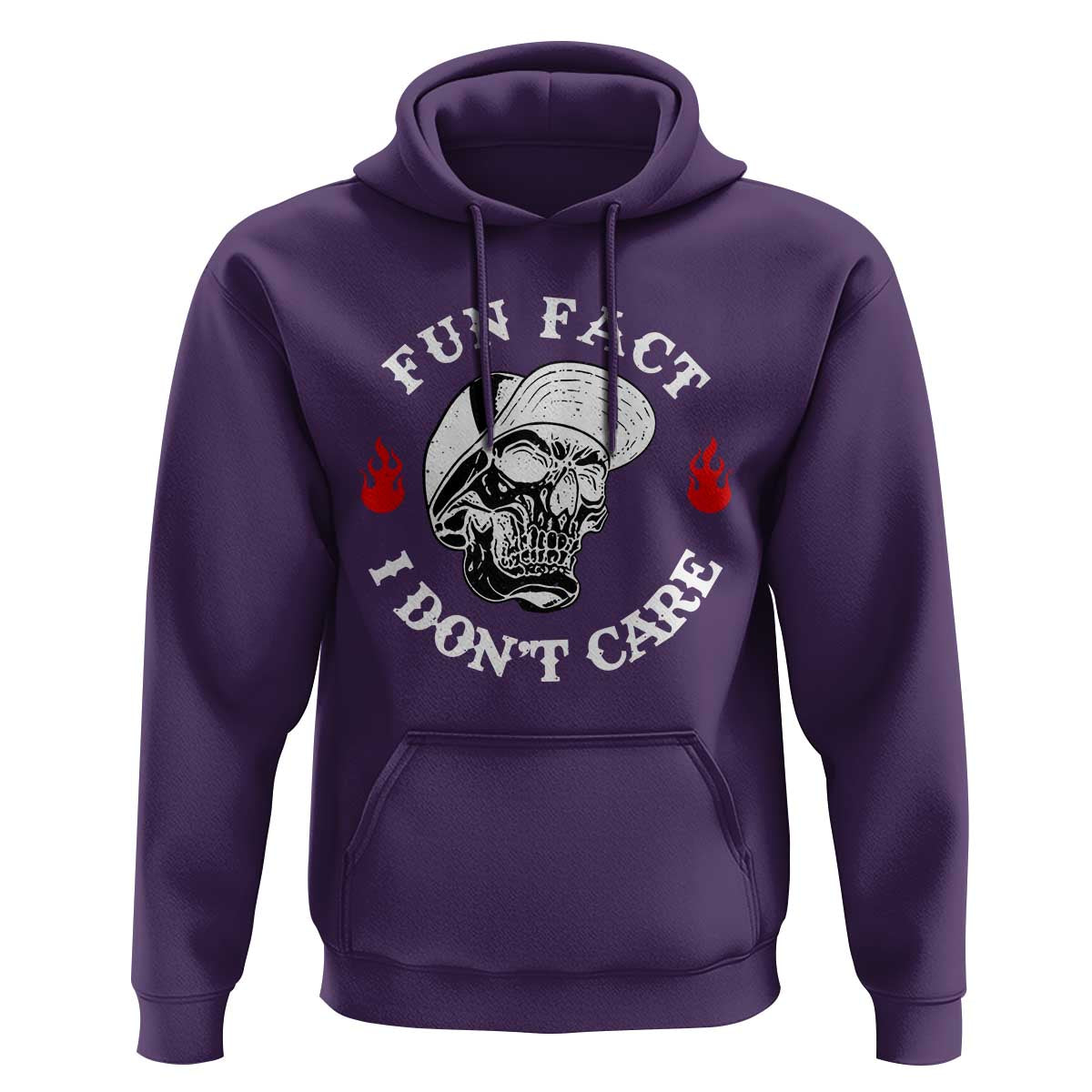 Fun Fact I Don’t Care Skull Hoodie Edgy Sarcastic Attitude - The Mazicc