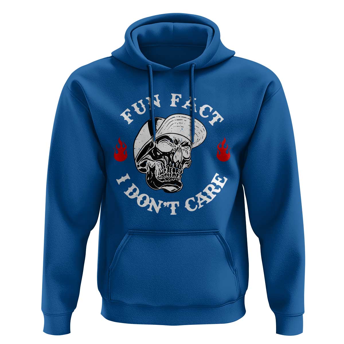 Fun Fact I Don’t Care Skull Hoodie Edgy Sarcastic Attitude - The Mazicc