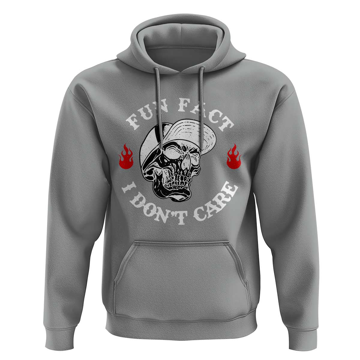 Fun Fact I Don’t Care Skull Hoodie Edgy Sarcastic Attitude - The Mazicc