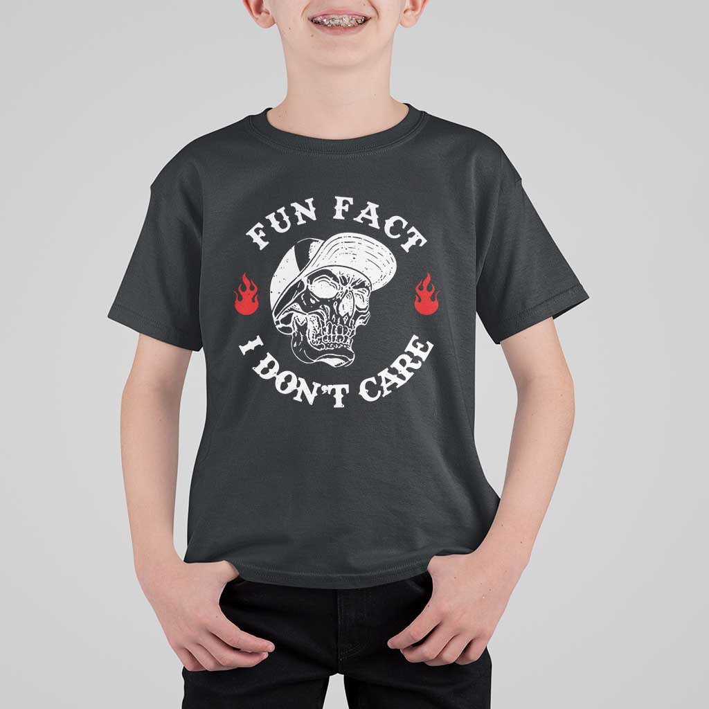 Fun Fact I Don’t Care Skull T Shirt For Kid Edgy Sarcastic Attitude - The Mazicc