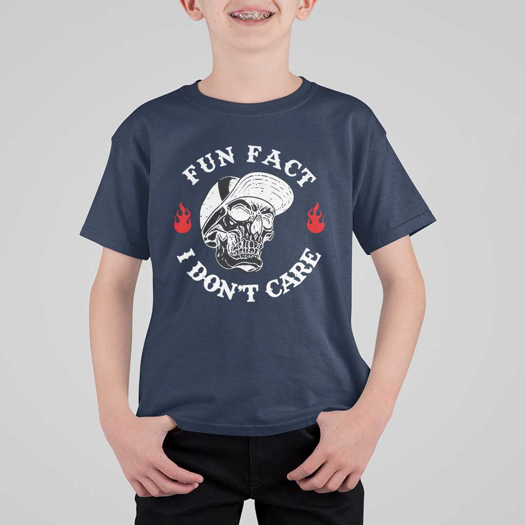 Fun Fact I Don’t Care Skull T Shirt For Kid Edgy Sarcastic Attitude - The Mazicc
