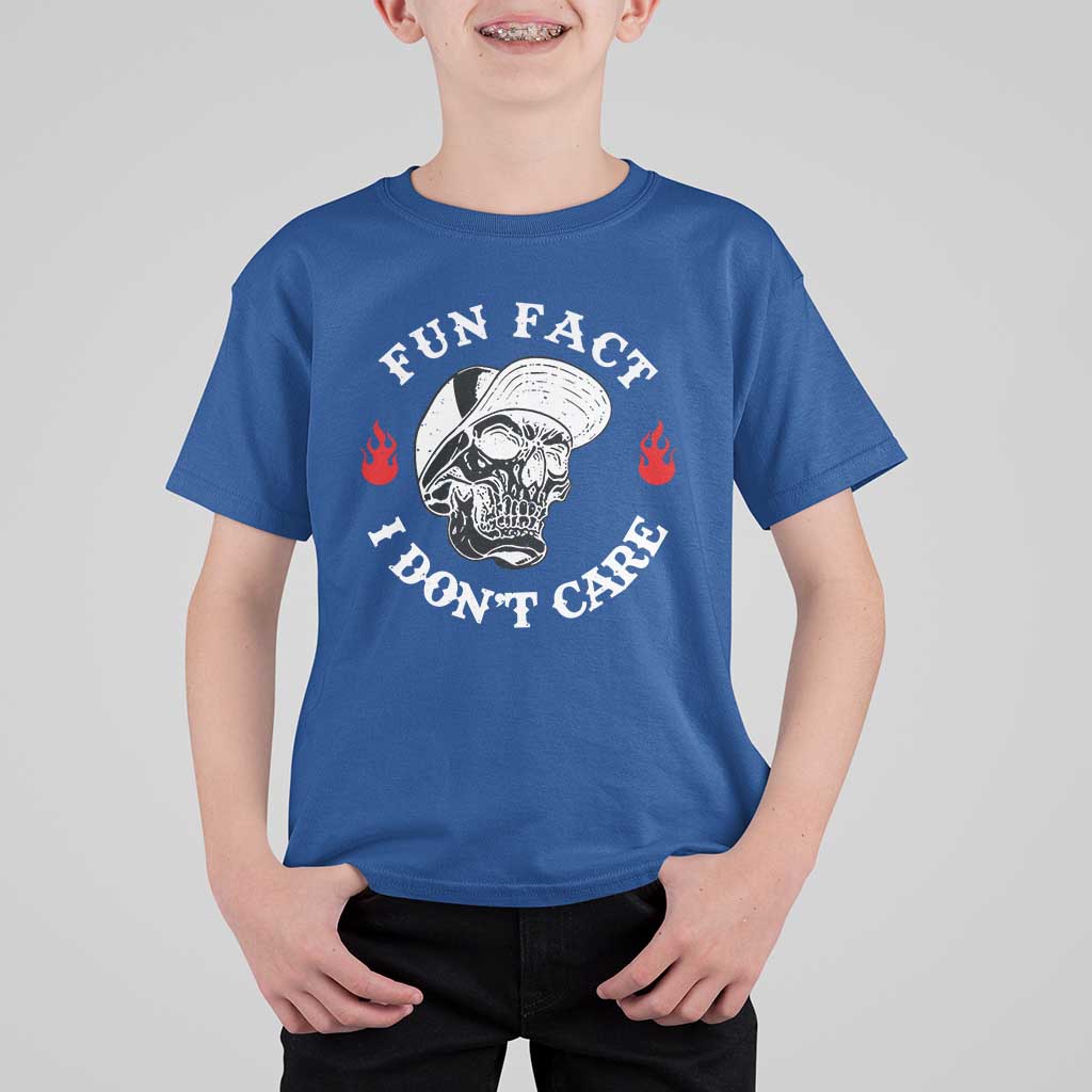 Fun Fact I Don’t Care Skull T Shirt For Kid Edgy Sarcastic Attitude - The Mazicc
