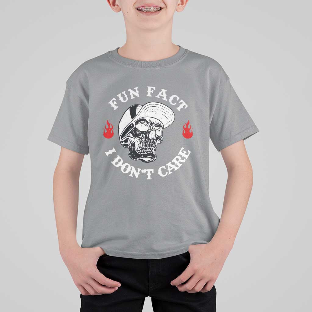Fun Fact I Don’t Care Skull T Shirt For Kid Edgy Sarcastic Attitude - The Mazicc
