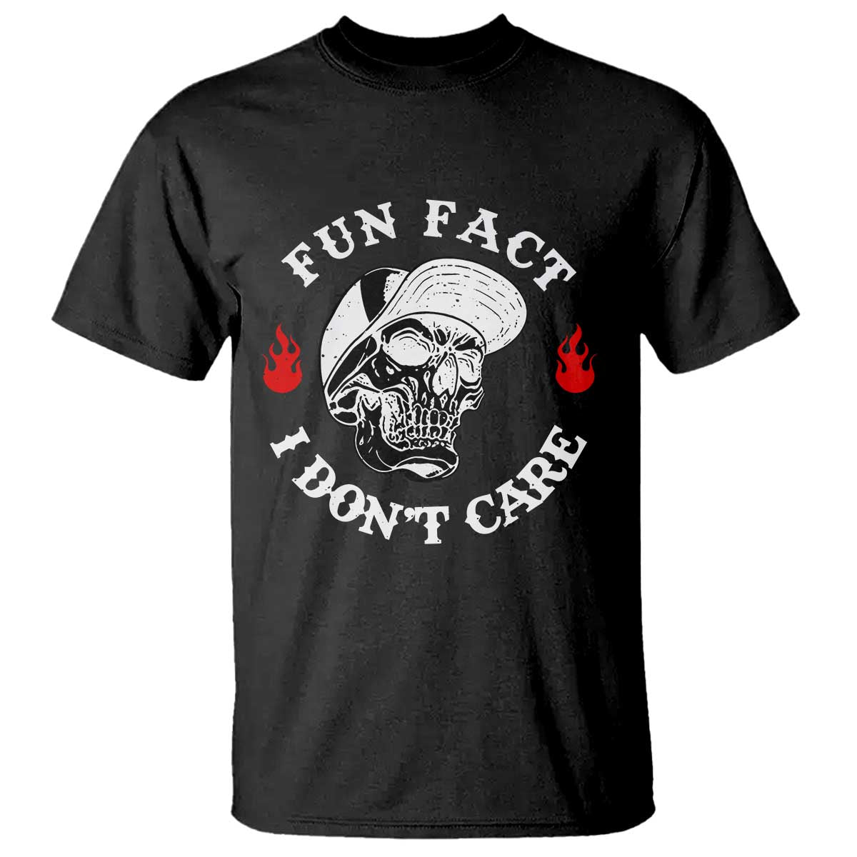 Fun Fact I Don’t Care Skull T Shirt Edgy Sarcastic Attitude - The Mazicc