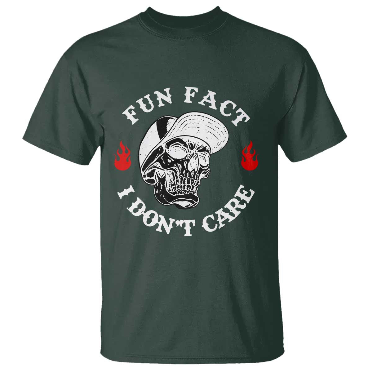 Fun Fact I Don’t Care Skull T Shirt Edgy Sarcastic Attitude - The Mazicc