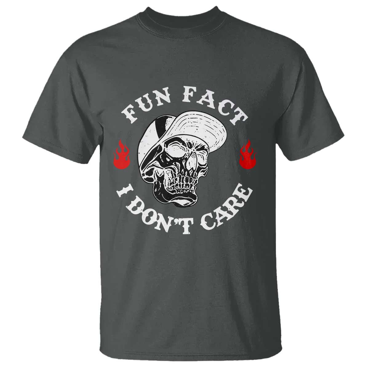 Fun Fact I Don’t Care Skull T Shirt Edgy Sarcastic Attitude - The Mazicc