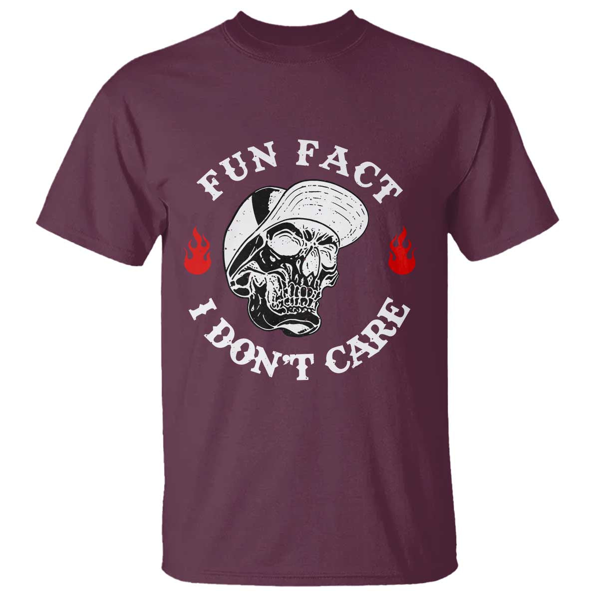 Fun Fact I Don’t Care Skull T Shirt Edgy Sarcastic Attitude - The Mazicc