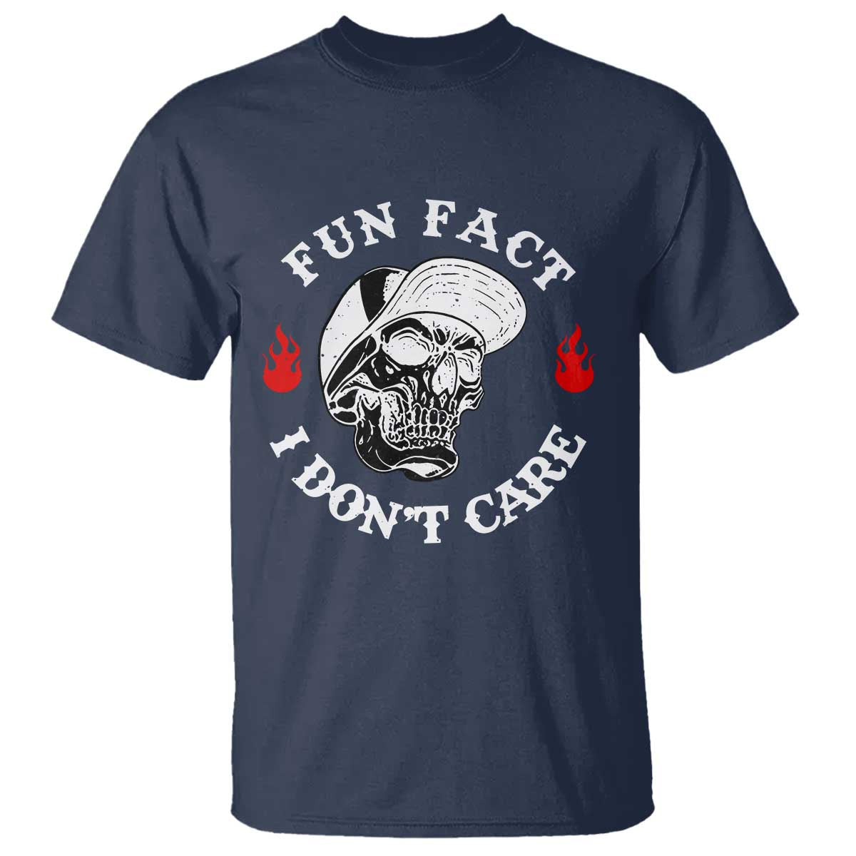 Fun Fact I Don’t Care Skull T Shirt Edgy Sarcastic Attitude - The Mazicc