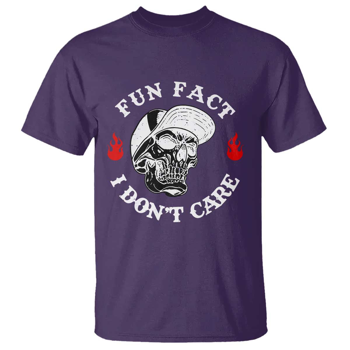 Fun Fact I Don’t Care Skull T Shirt Edgy Sarcastic Attitude - The Mazicc