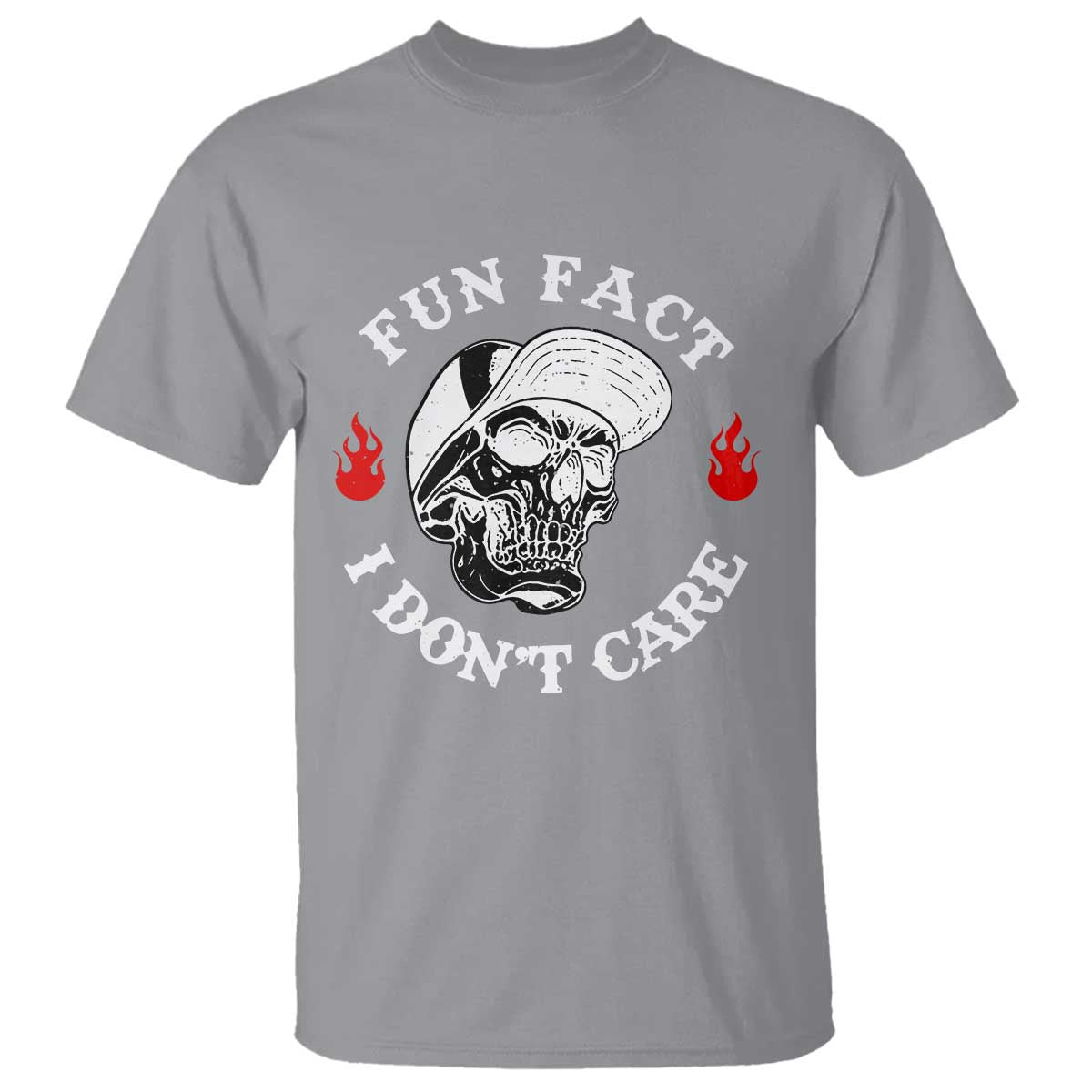 Fun Fact I Don’t Care Skull T Shirt Edgy Sarcastic Attitude - The Mazicc