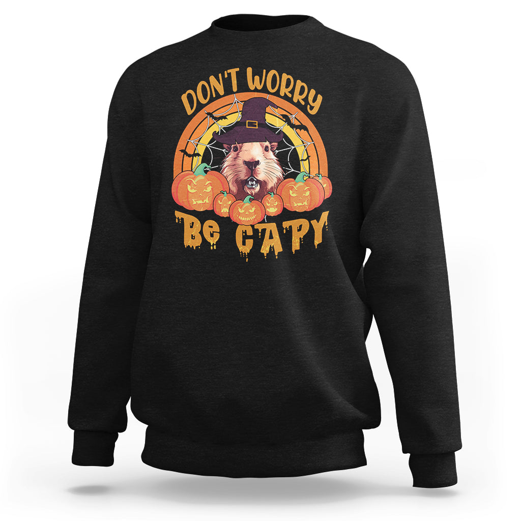 halloween-sweatshirt-dont-worry-be-capy-funny-capybara-in-halloween-costume-t-shirt-for-halloween-lovers-capybara-meme-spooky-season