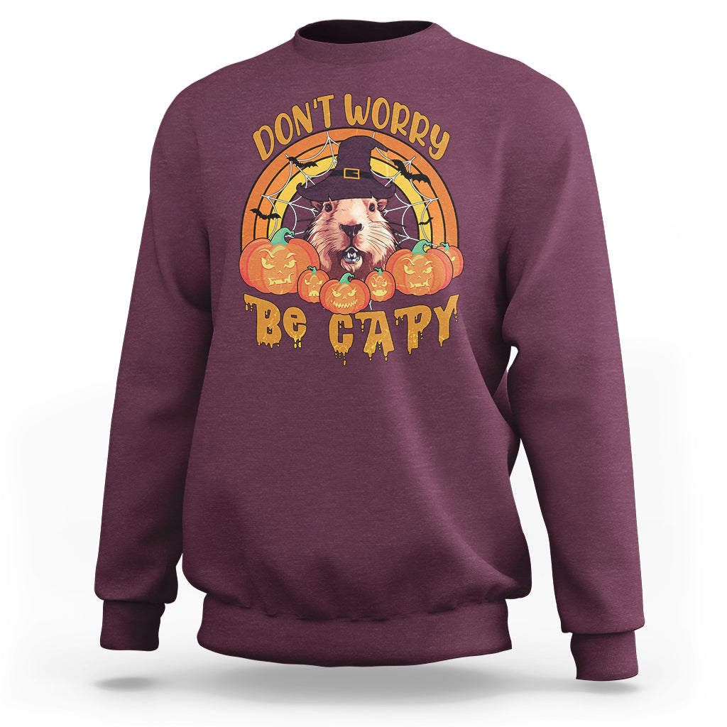 halloween-sweatshirt-dont-worry-be-capy-funny-capybara-in-halloween-costume-t-shirt-for-halloween-lovers-capybara-meme-spooky-season