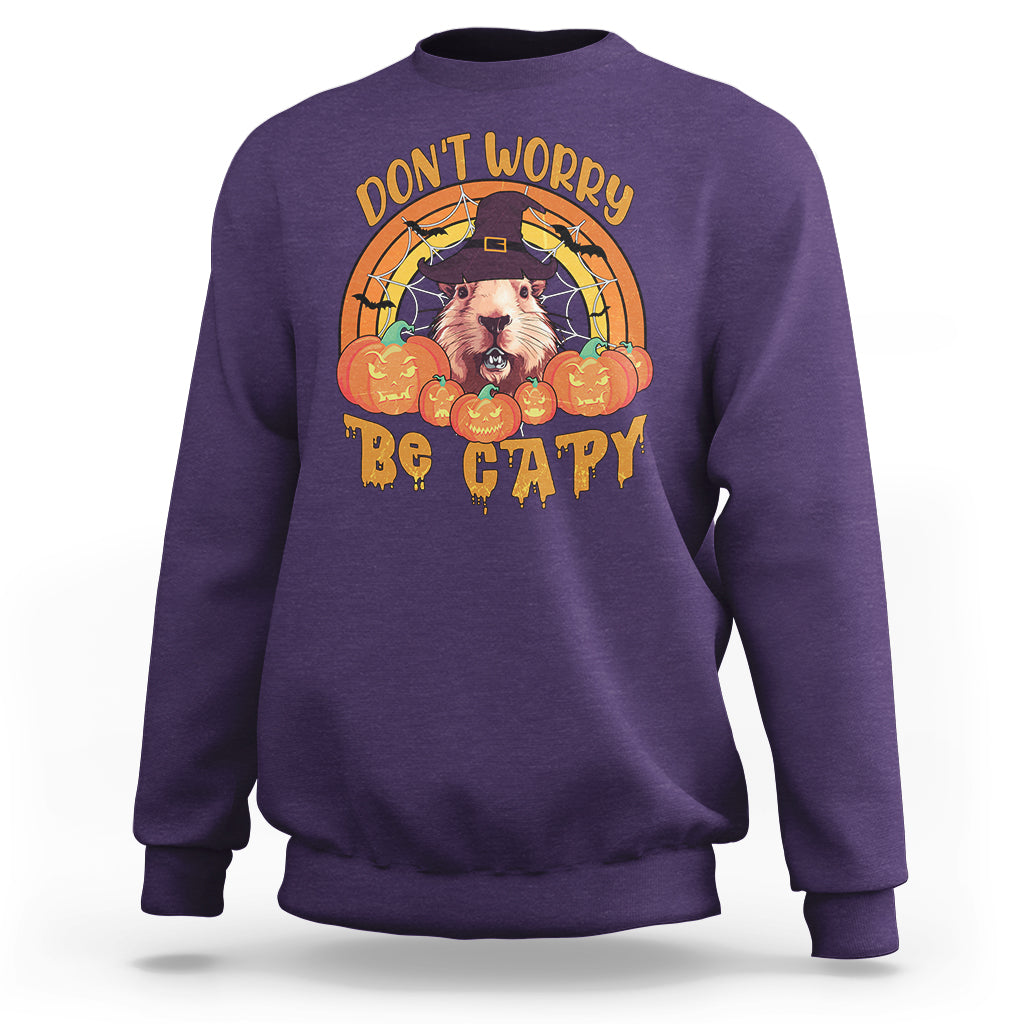 halloween-sweatshirt-dont-worry-be-capy-funny-capybara-in-halloween-costume-t-shirt-for-halloween-lovers-capybara-meme-spooky-season