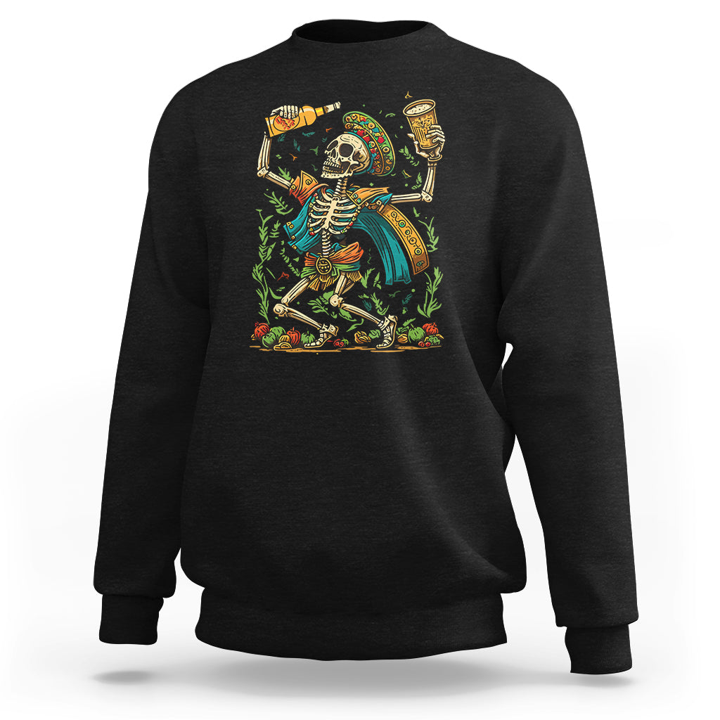 mexican-skull-sweatshirt-mexican-skull-sugar-skull-drinking-lets-fiesta-women-men