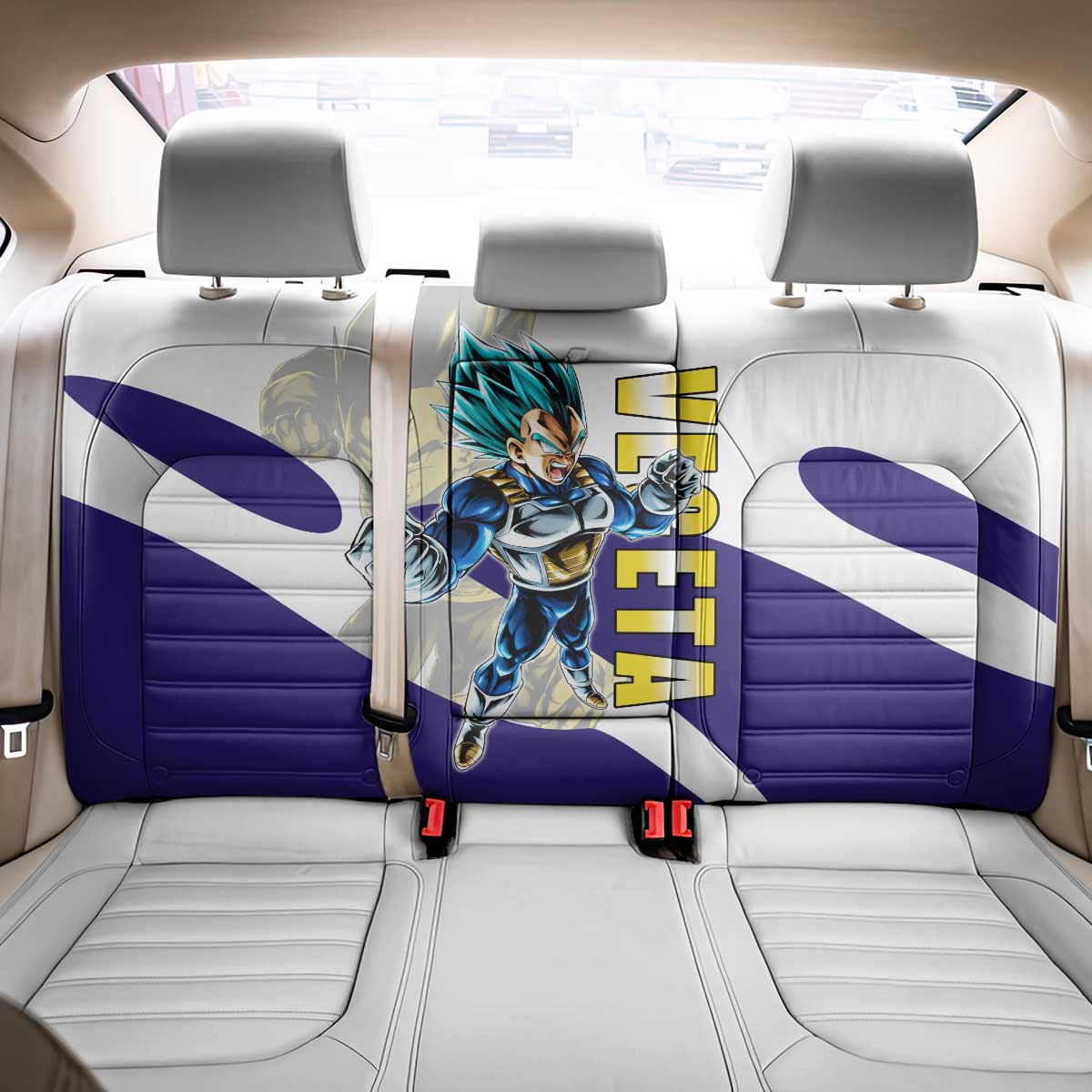 Vegeta Saiyan Warrior Back Car Seat Cover Bold Anime Combat Style